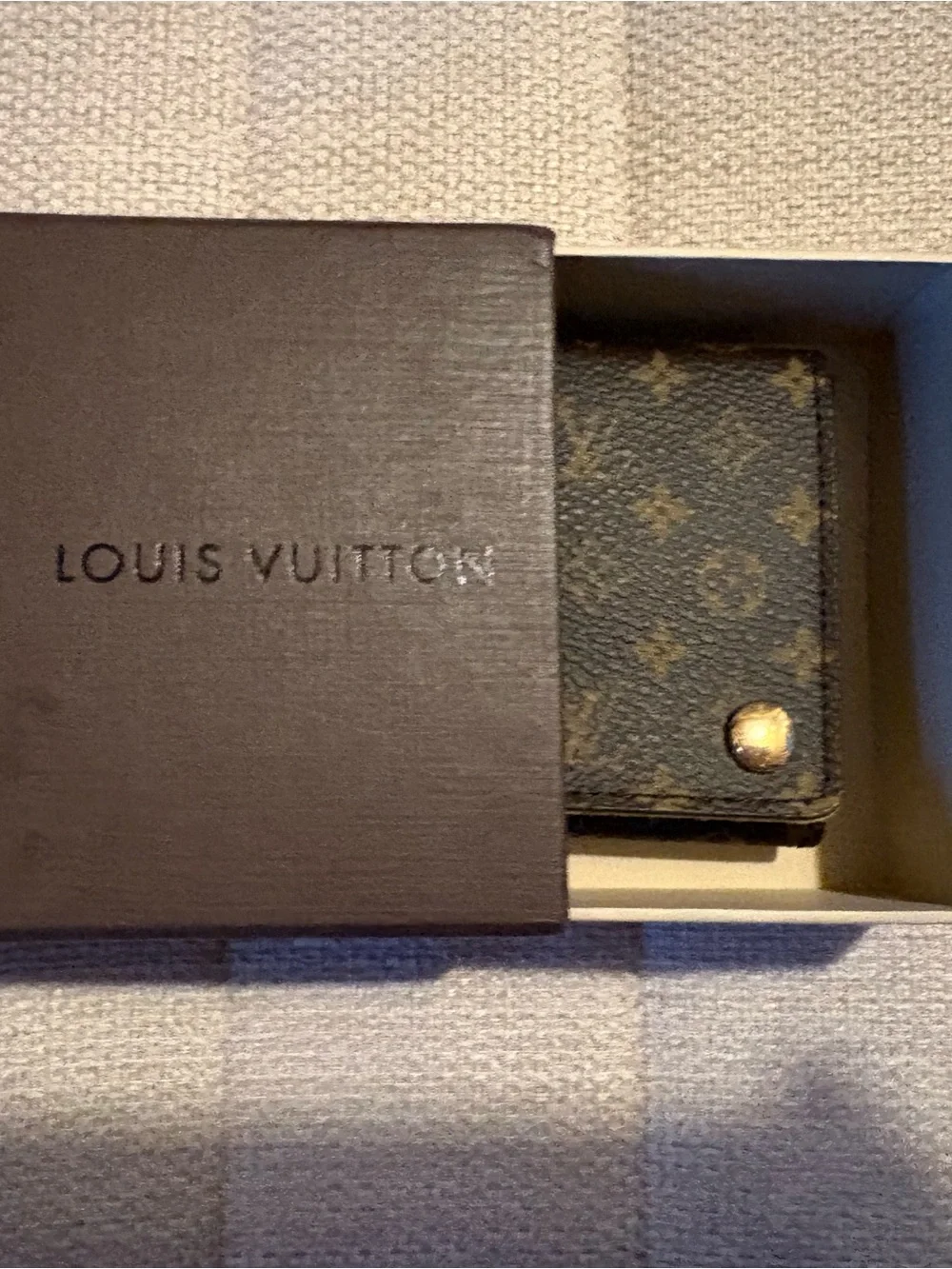 LOUIS VUITTON Mini Folding Monogram Canvas Brown Jewelry Case